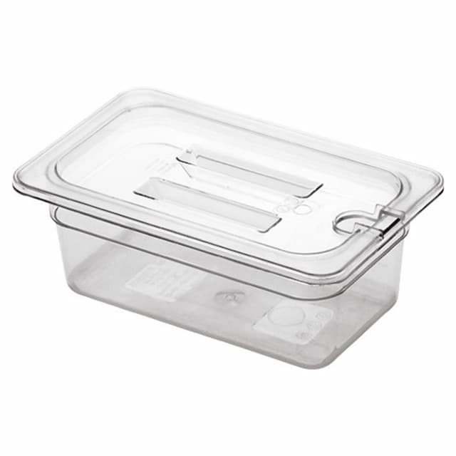 Крышка для гастроемкости MACO 8603-N GN 1/4 (265х162) с отверстием для ложки, поликарбонат