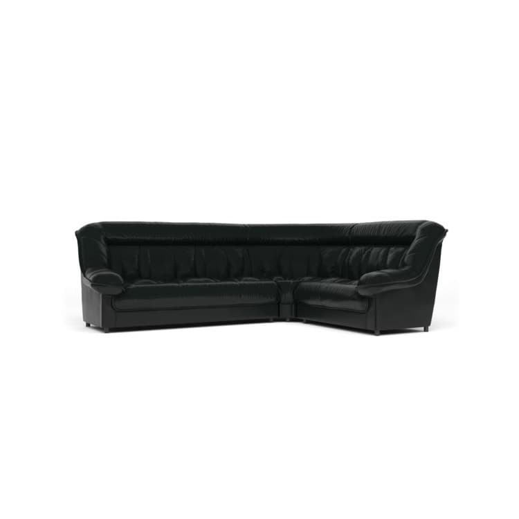 Диван угловой Юнитекс ЭДЕЛЬВЕЙС 3У2 Ed/3y2/cn1114 экокожа премиум / черная