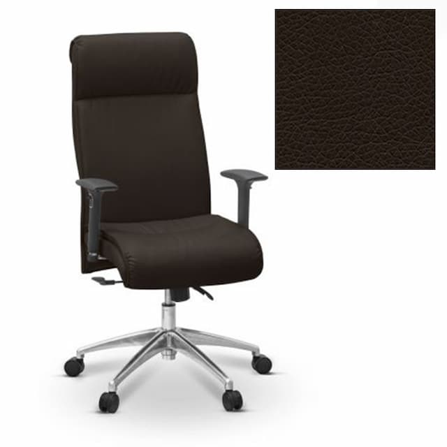 Кресло руководителя Юнитекс Dark 3D экокожа премиум темно-коричневая CN1113