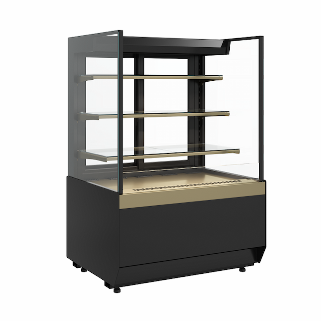 Витрина холодильная Carboma Cube 2 KC70 VM 1,3-2 STANDARD открытая прямая боковина (версия 2.0) (9005-0109)