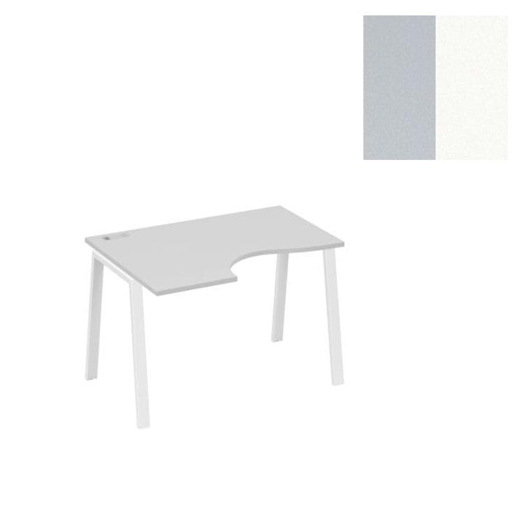 Стол эргономичный левый Юнитекс А4 "Классика" на металлокаркасе TRE А4 Б3 041 СЕ (120x90x75) серый/металлокаркас белый