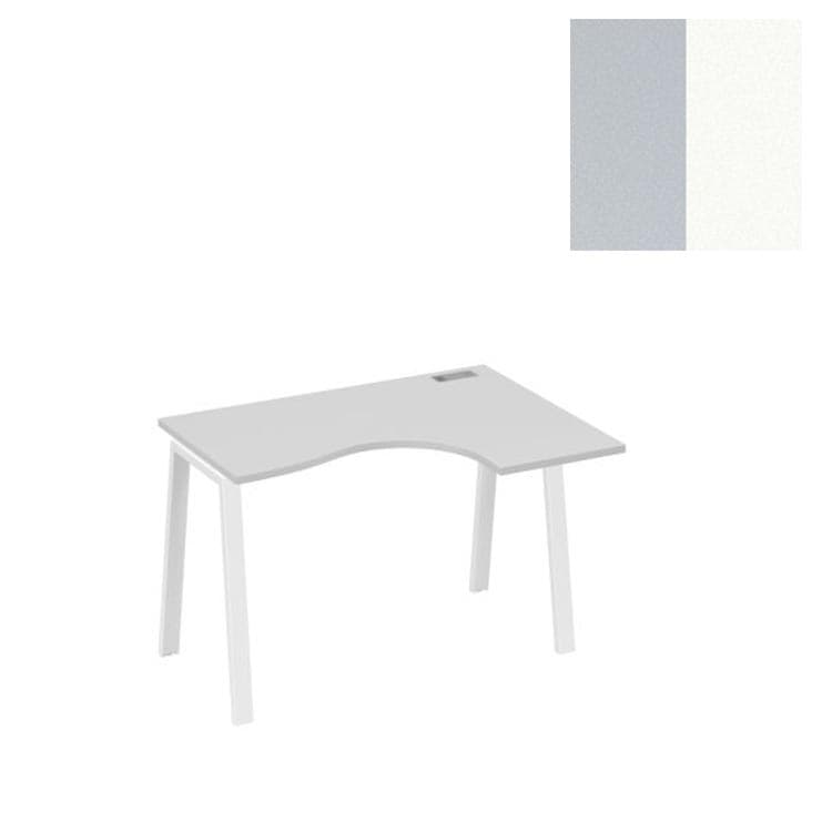 Стол эргономичный правый Юнитекс А4 "Классика" на металлокаркасе TRE А4 Б3 032 СЕ (120x90x75) серый/металлокаркас белый