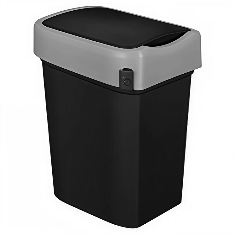 Бак для мусора Restola SMART BIN 10л (245x196x345мм), с крышкой "маятник" (черный) 435289813