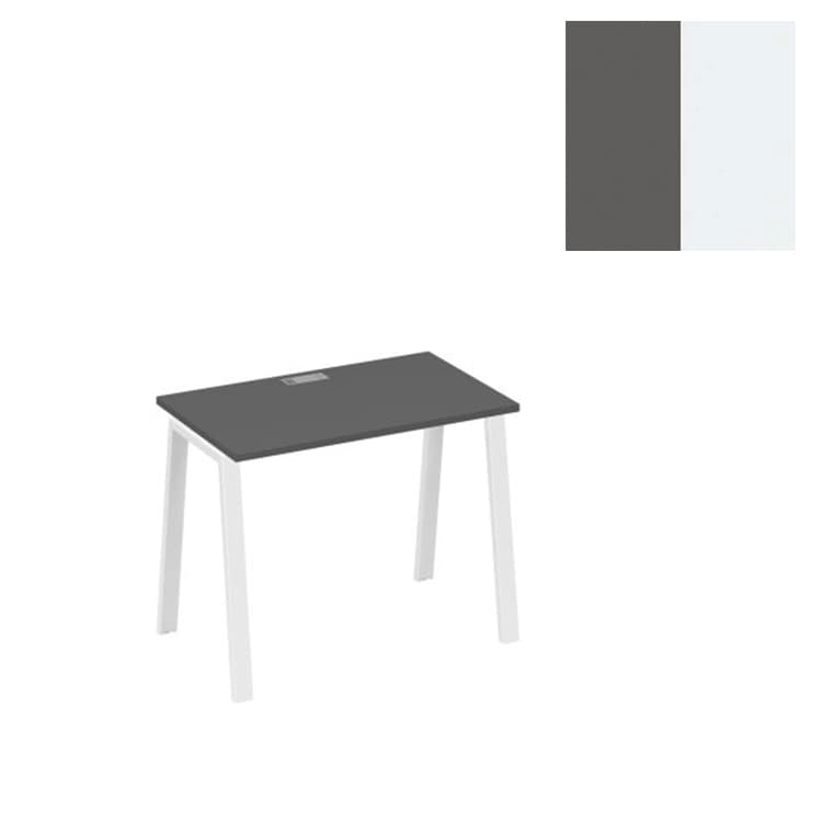 Стол письменный Юнитекс А4 на металлокаркасе TRE А4 Б3 002 АР (100x60x75) антрацит премиум/металлокаркас белый
