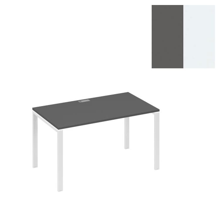 Стол письменный Юнитекс А4 на металлокаркасе UNO А4 Б1 024 АР (140x80x75) антрацит премиум/металлокаркас белый