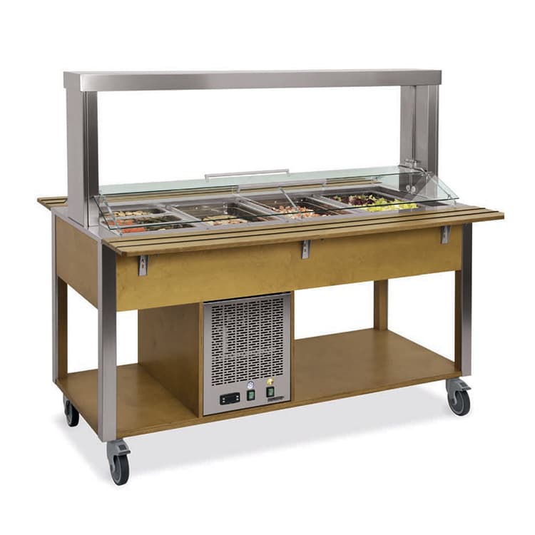 Стол Шведский охлаждаемый (защитное стекло подвижное) MetalCarrelli 6900.3M-W (венге)